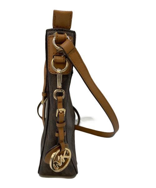 MICHAEL KORS（マイケル・コース）MICHAEL KORS (マイケルコース) ロゴロングショルダーバッグ ブラウンの古着・服飾アイテム