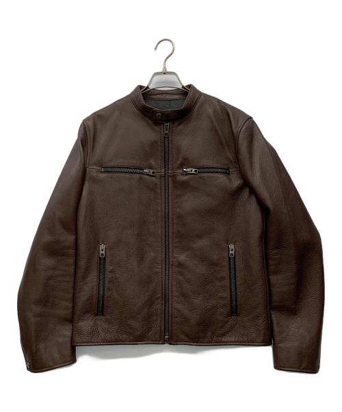 COACH（コーチ）COACH (コーチ) シングルライダースジャケット ブラウン サイズ:Mの古着・服飾アイテム