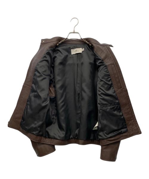 COACH（コーチ）COACH (コーチ) シングルライダースジャケット ブラウン サイズ:Mの古着・服飾アイテム