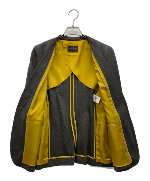 TOMORROW LAND（トゥモローランド）TOMORROW LAND (トゥモローランド) カルゼサーキュラーノーカラージャケット グレー サイズ:36の古着・服飾アイテム