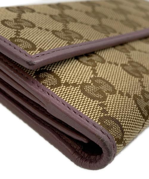 GUCCI（グッチ）GUCCI (グッチ) 長財布 ブラウン×ラベンダーの古着・服飾アイテム