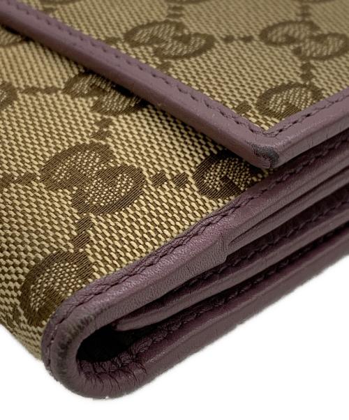 GUCCI（グッチ）GUCCI (グッチ) 長財布 ブラウン×ラベンダーの古着・服飾アイテム