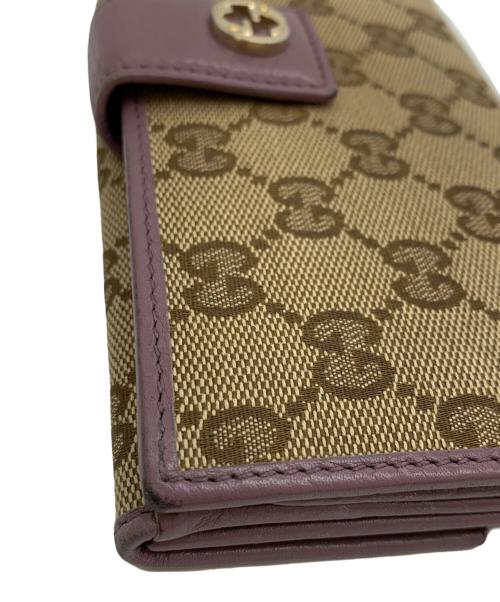 GUCCI（グッチ）GUCCI (グッチ) 長財布 ブラウン×ラベンダーの古着・服飾アイテム