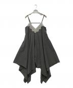 POPPYポピー）の古着「Handkerchief hem lace cami tunic」｜グレー