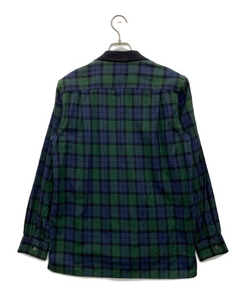 FRED PERRY（フレッドペリー）FRED PERRY (フレッドペリー) オープンカラーシャツ ネイビー×グリーン サイズ:Sの古着・服飾アイテム