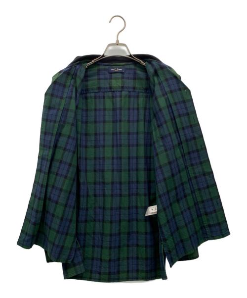 FRED PERRY（フレッドペリー）FRED PERRY (フレッドペリー) オープンカラーシャツ ネイビー×グリーン サイズ:Sの古着・服飾アイテム