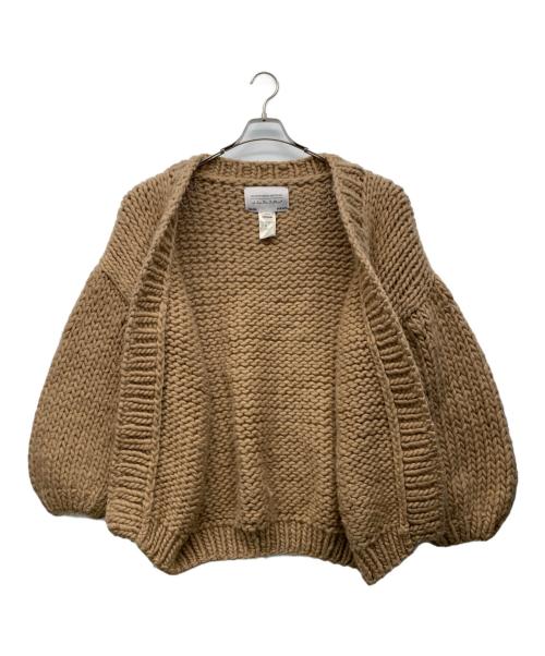 i Love Mr Mittens HEARTWORKING KNITWEAR（i Love Mr Mittens HEARTWORKING KNITWEAR）i Love Mr Mittens HEARTWORKING KNITWEAR (i Love Mr Mittens HEARTWORKING KNITWEAR) ボンバーニットカーデガン ベージュ サイズ:ONE SIZEの古着・服飾アイテム