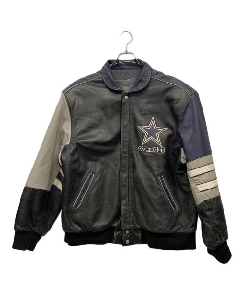 NFL（ナショナル・フットボール・リーグ）NFL (エヌエフエル) リバーシブルレザージャケット ブラック×グレー サイズ:XLの古着・服飾アイテム