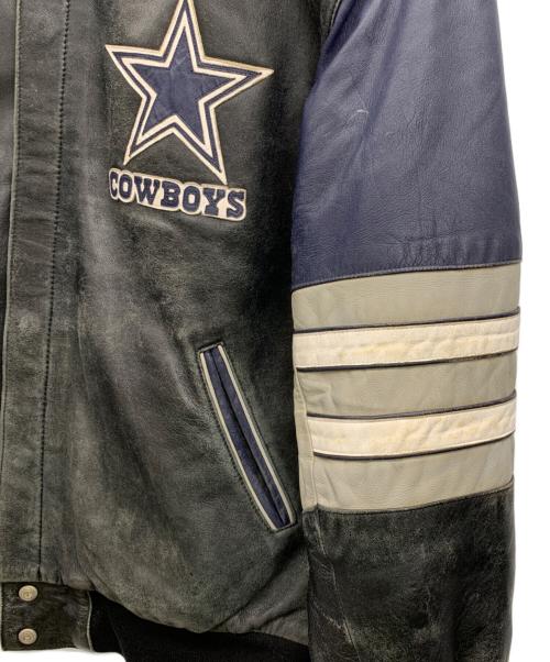 NFL（ナショナル・フットボール・リーグ）NFL (エヌエフエル) リバーシブルレザージャケット ブラック×グレー サイズ:XLの古着・服飾アイテム