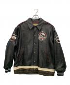 AVIREXアヴィレックス）の古着「レザージャケット」｜ブラック