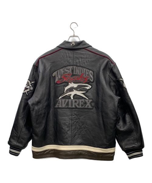 AVIREX（アヴィレックス）AVIREX (アヴィレックス) レザージャケット ブラック サイズ:2XLの古着・服飾アイテム