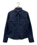 BURBERRY LONDONバーバリーロンドン）の古着「デニムウエスタンシャツ」｜インディゴ