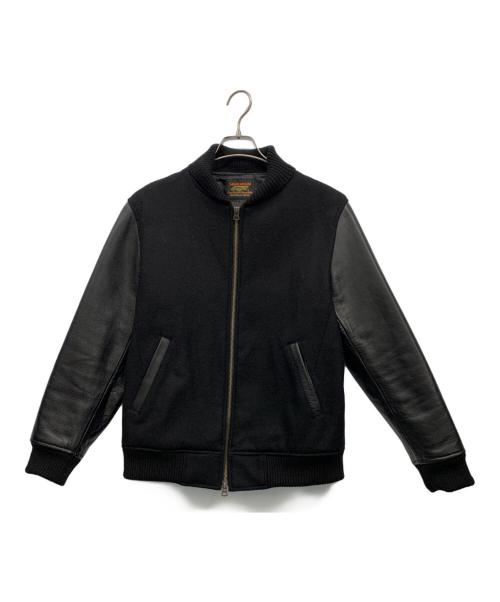 skookum（スクーカム）SKOOKUM (スクーカム) NICOLE (ニコル) レザー切り替えスタジャン ブラック サイズ:46の古着・服飾アイテム