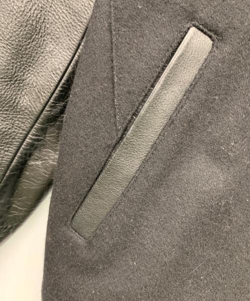 skookum（スクーカム）SKOOKUM (スクーカム) NICOLE (ニコル) レザー切り替えスタジャン ブラック サイズ:46の古着・服飾アイテム