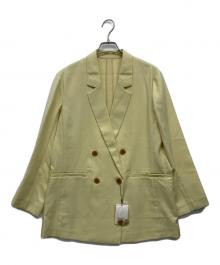 apart by lowrys（アパートバイローリーズ）の古着「リネンライクＷジャケット」｜レモンイエロー