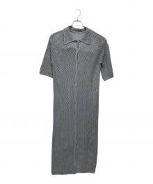 LOWRYS FARM（ローリーズファーム）の古着「メッシュニットワンピース」｜ブルーグレー