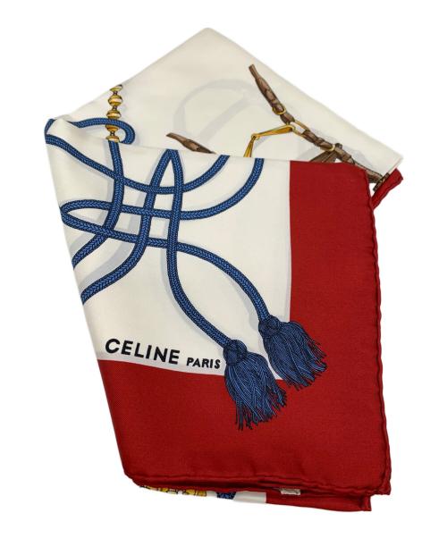 CELINE（セリーヌ）CELINE (セリーヌ) 大判スカーフ レッドの古着・服飾アイテム