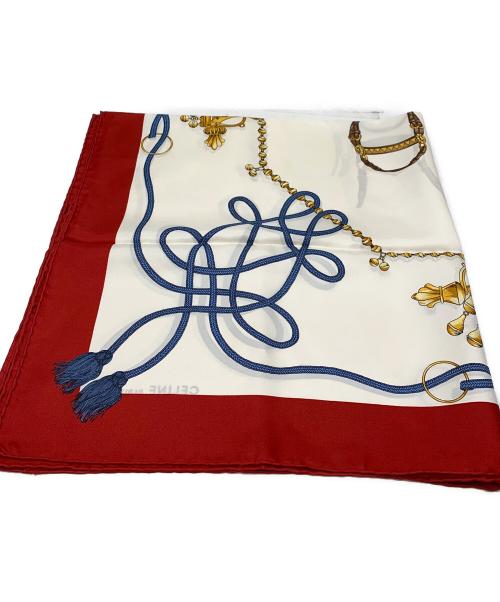 CELINE（セリーヌ）CELINE (セリーヌ) 大判スカーフ レッドの古着・服飾アイテム