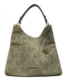 MICHAEL KORS（マイケル・コース）の古着「ジョアン ラージロゴ パーフォレーテッドスエード ショルダーバッグ」｜グリーン