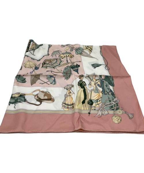 HERMES（エルメス）HERMES (エルメス) スカーフ ピンク×ホワイトの古着・服飾アイテム