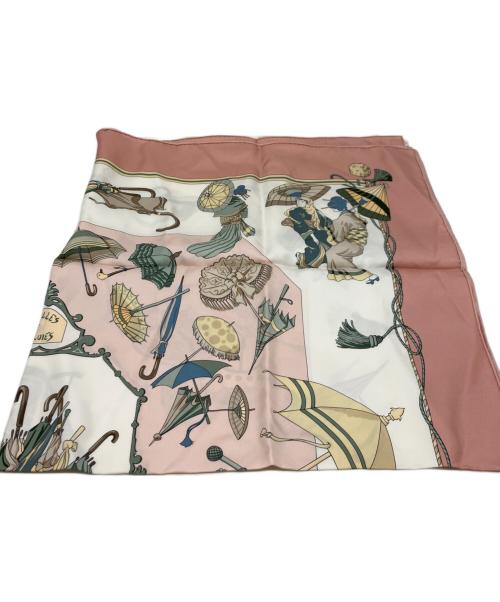 HERMES（エルメス）HERMES (エルメス) スカーフ ピンク×ホワイトの古着・服飾アイテム