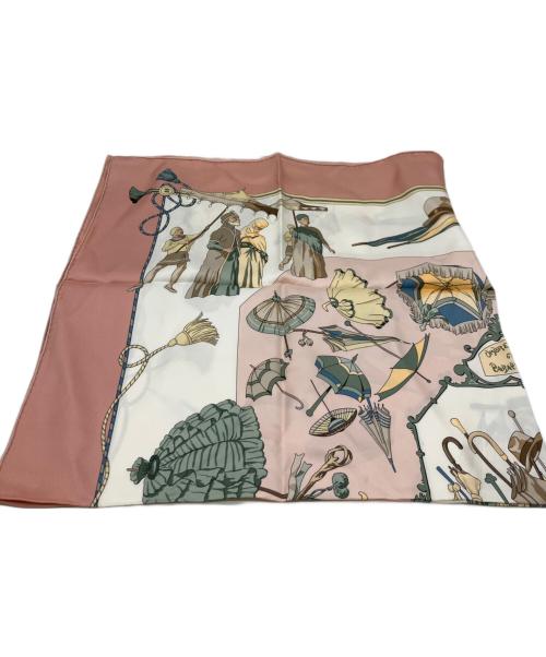 HERMES（エルメス）HERMES (エルメス) スカーフ ピンク×ホワイトの古着・服飾アイテム