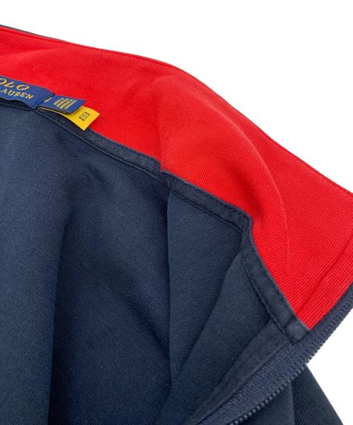 POLO RALPH LAUREN（ポロ・ラルフローレン）POLO RALPH LAUREN (ポロ・ラルフローレン) ハーフジップスウェット ネイビー×レッド サイズ:Lの古着・服飾アイテム