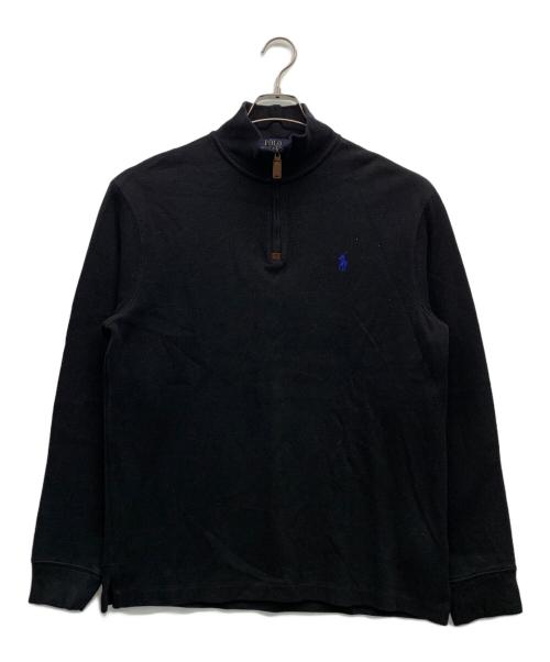 POLO RALPH LAUREN（ポロ・ラルフローレン）POLO RALPH LAUREN (ポロ・ラルフローレン) ハーフジップスウェット ブラック サイズ:Mの古着・服飾アイテム