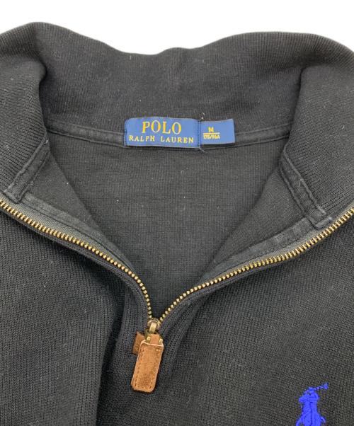 POLO RALPH LAUREN（ポロ・ラルフローレン）POLO RALPH LAUREN (ポロ・ラルフローレン) ハーフジップスウェット ブラック サイズ:Mの古着・服飾アイテム