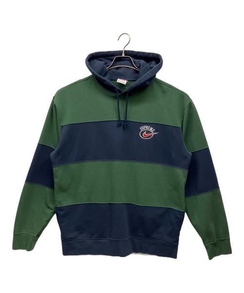 NIKE（ナイキ）NIKE (ナイキ) Supreme (シュプリーム) プルオーバーパーカー ネイビー×グリーン サイズ:Mの古着・服飾アイテム