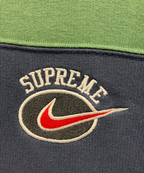 NIKE（ナイキ）NIKE (ナイキ) Supreme (シュプリーム) プルオーバーパーカー ネイビー×グリーン サイズ:Mの古着・服飾アイテム