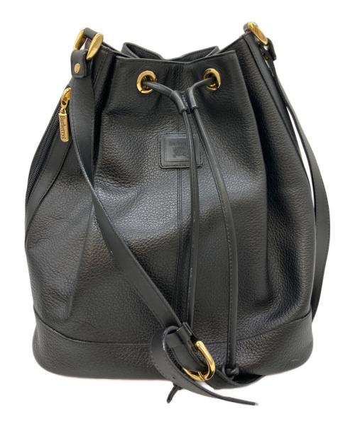 Burberry's（バーバリー）Burberry's (バーバリーズ) 巾着ショルダーバッグ ブラックの古着・服飾アイテム