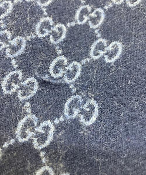 GUCCI（グッチ）GUCCI (グッチ) マフラー ネイビーの古着・服飾アイテム