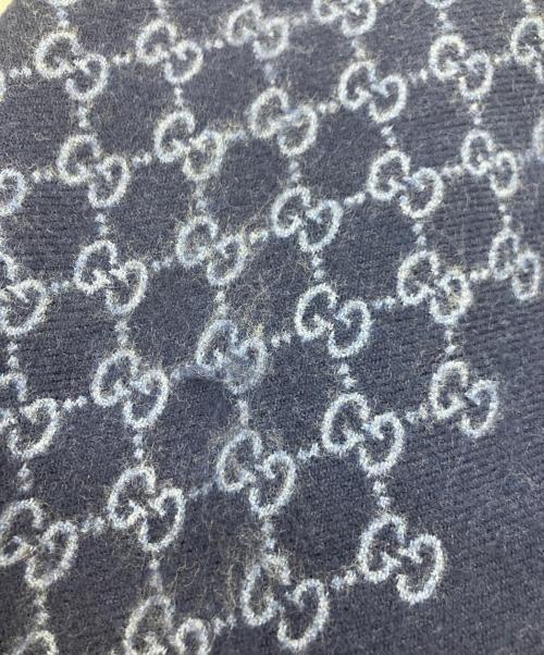 GUCCI（グッチ）GUCCI (グッチ) マフラー ネイビーの古着・服飾アイテム