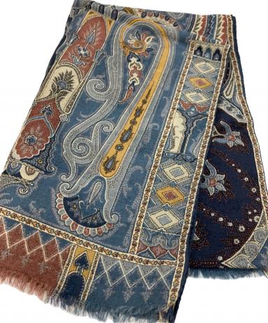 ETRO エトロ ストール ペイズリー スカーフ マフラー ブランド古着【中古】20260326/RA8590 ETRO - ETRO エトロ ストール マフラー スカーフ ペイズリー ロゴの