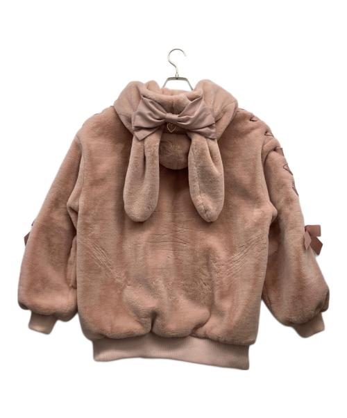 LIZ LISA（リズリサ）LIZ LISA (リズリサ) うさみみフードファーブルゾン ピンクの古着・服飾アイテム