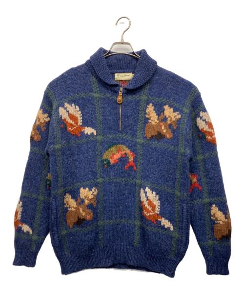 L.L.Bean（エルエルビーン）L.L.Bean (エルエルビーン) ショールカラーニット ネイビー サイズ:Mの古着・服飾アイテム