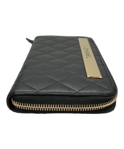 CHANEL（シャネル）CHANEL (シャネル) ラウンドファスナー長財布 ブラックの古着・服飾アイテム
