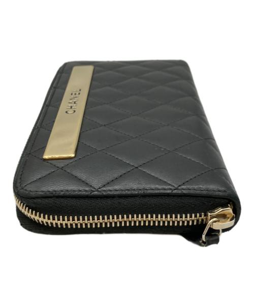 CHANEL（シャネル）CHANEL (シャネル) ラウンドファスナー長財布 ブラックの古着・服飾アイテム