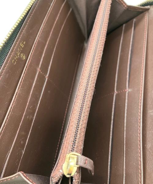 CHANEL（シャネル）CHANEL (シャネル) ラウンドファスナー長財布 ブラックの古着・服飾アイテム