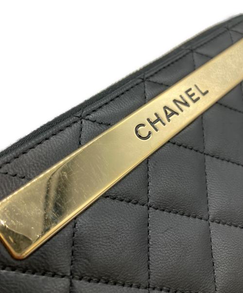CHANEL（シャネル）CHANEL (シャネル) ラウンドファスナー長財布 ブラックの古着・服飾アイテム