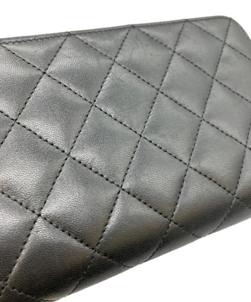 CHANEL（シャネル）CHANEL (シャネル) ラウンドファスナー長財布 ブラックの古着・服飾アイテム