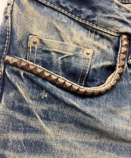 Hysteric Glamour（ヒステリックグラマー）Hysteric Glamour (ヒステリックグラマー) パッチワークスタッズデニムパンツ インディゴ サイズ:28の古着・服飾アイテム