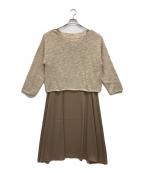 Eluraエルラ）の古着「セットアップワンピース」｜ベージュ×ブラウン