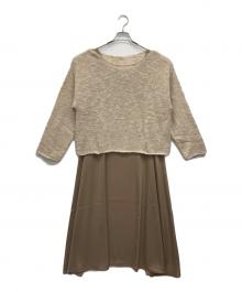 Elura（エルラ）の古着「セットアップワンピース」｜ベージュ×ブラウン