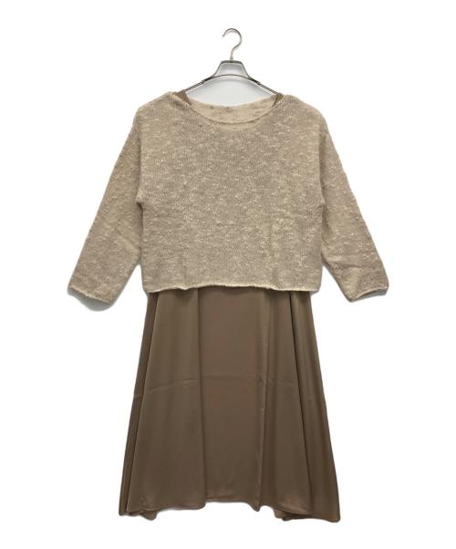 Elura（エルラ）Elura (エルラ) セットアップワンピース ベージュ×ブラウン サイズ:Freeの古着・服飾アイテム