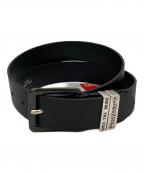 DIESELディーゼル）の古着「レザーベルト」｜ブラック