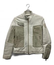 AVIREX（アヴィレックス）の古着「シングルライダース 」｜ホワイト×グレー