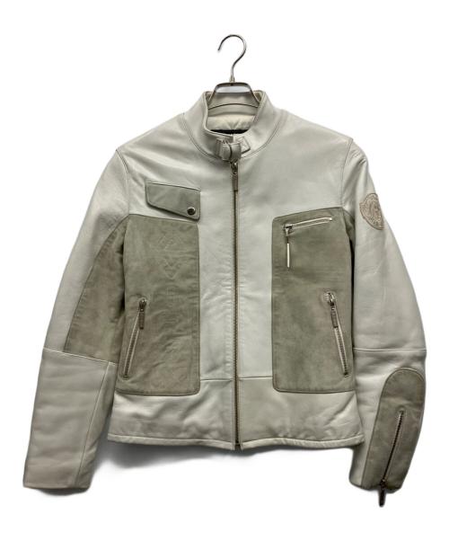 AVIREX（アヴィレックス）AVIREX (アヴィレックス) シングルライダース  ホワイト×グレー サイズ:Mの古着・服飾アイテム