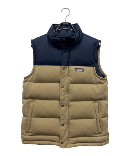 Patagonia（パタゴニア）Patagonia (パタゴニア) ダウンベスト ネイビー×カーキ サイズ:Sの古着・服飾アイテム